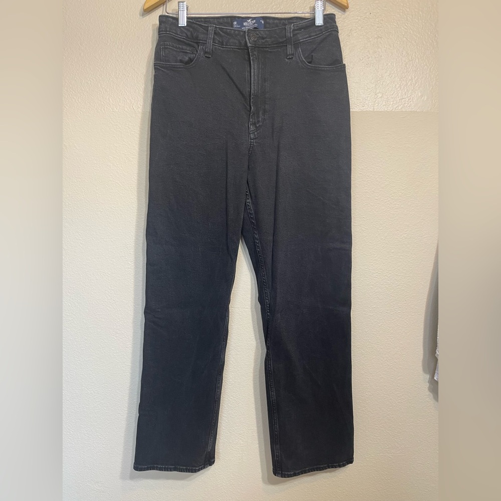 Hollister women’s  wide leg black baggy Jeans size 10